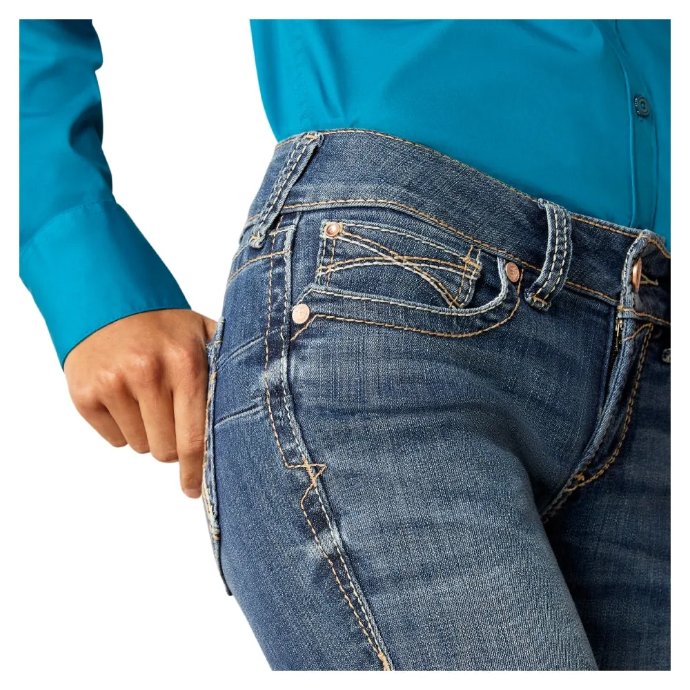 10045362 Ariat Women's Everlee Mid Rise Straight Leg Jean - Irvine