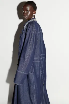 AIDEN COAT INDIGO EMBELLEISHED DENIM
