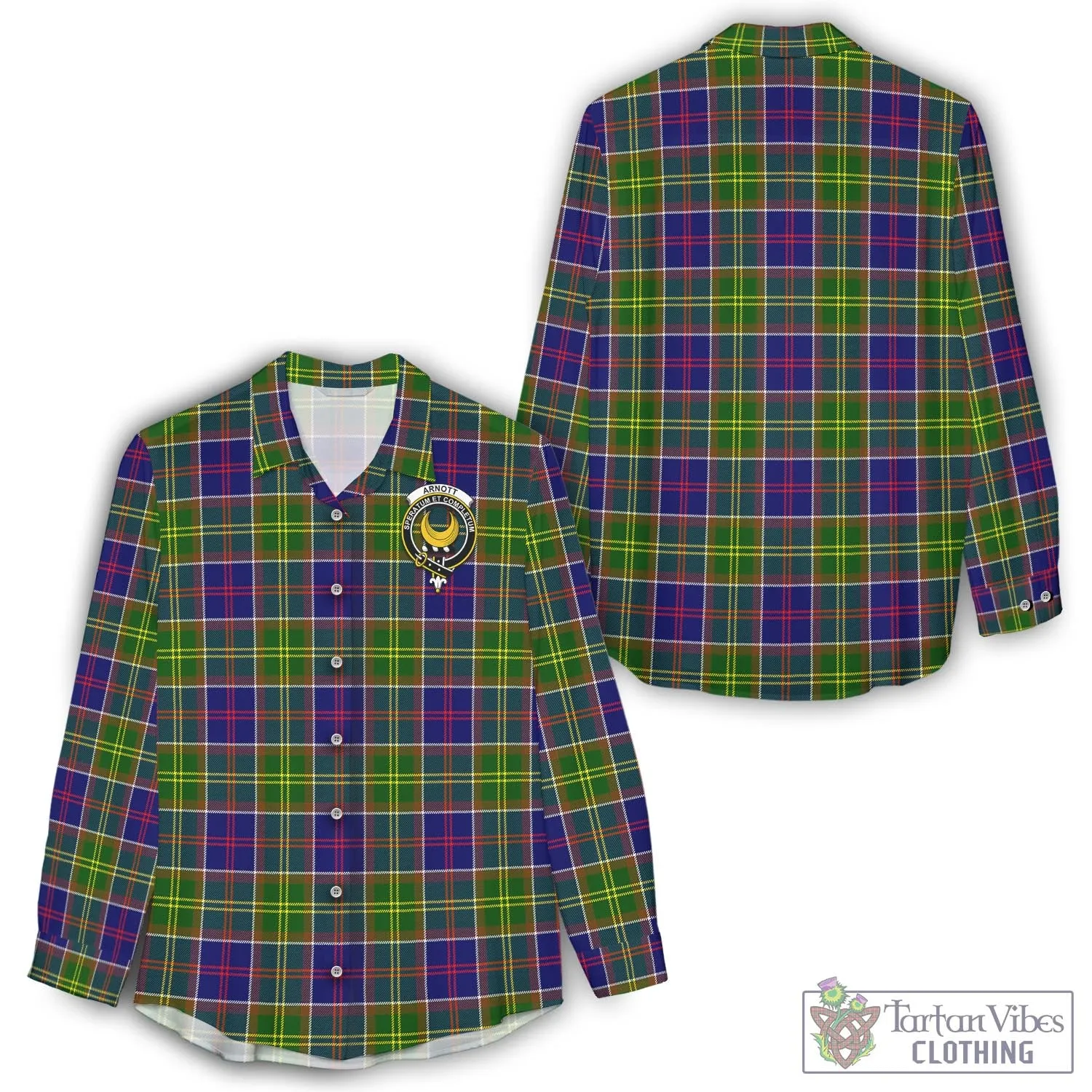 Arnott Tartan Women's Casual Shirt with Family Crest