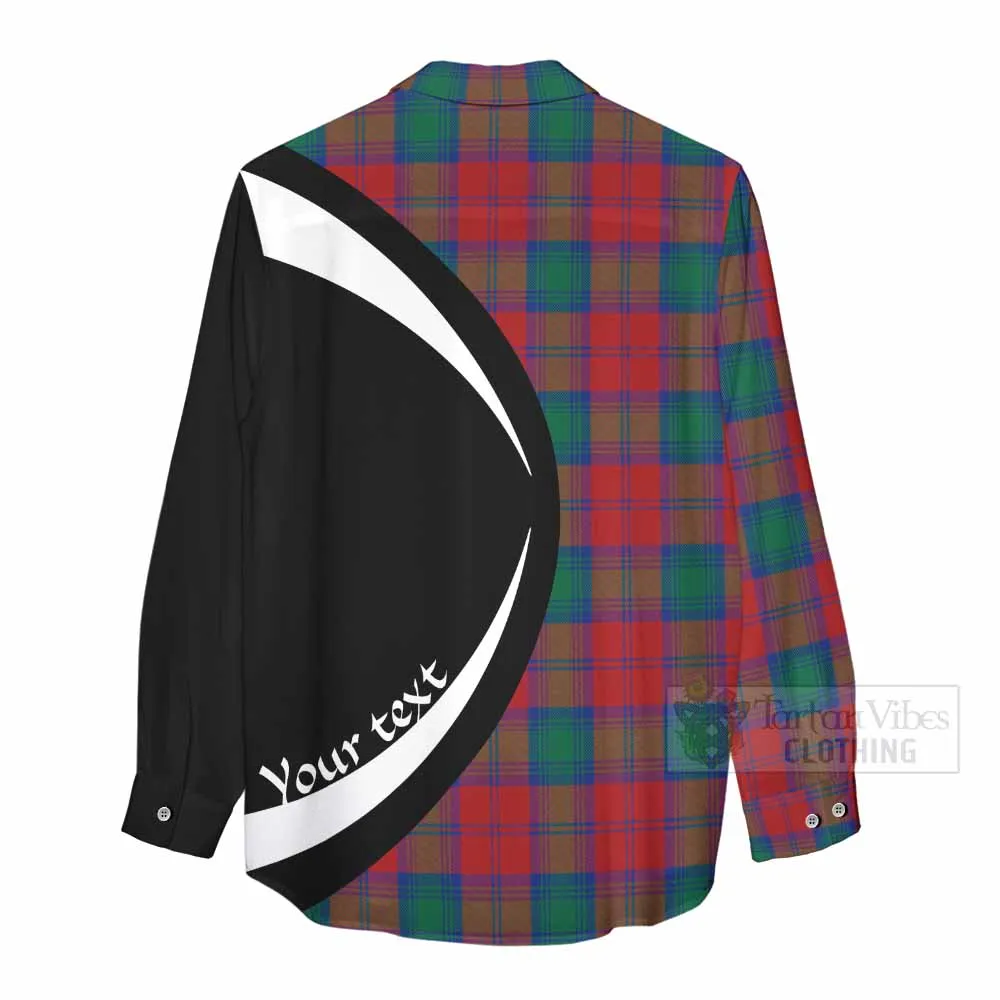 Auchinleck (Affleck) Tartan Women's Casual Shirt with Family Crest Circle Style