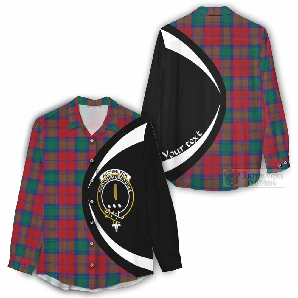 Auchinleck (Affleck) Tartan Women's Casual Shirt with Family Crest Circle Style