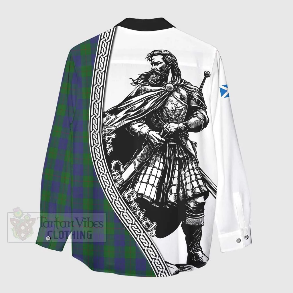 Barclay Tartan Clan Crest Women's Casual Shirt with Highlander Warrior Celtic Style