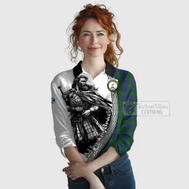 Barclay Tartan Clan Crest Women's Casual Shirt with Highlander Warrior Celtic Style