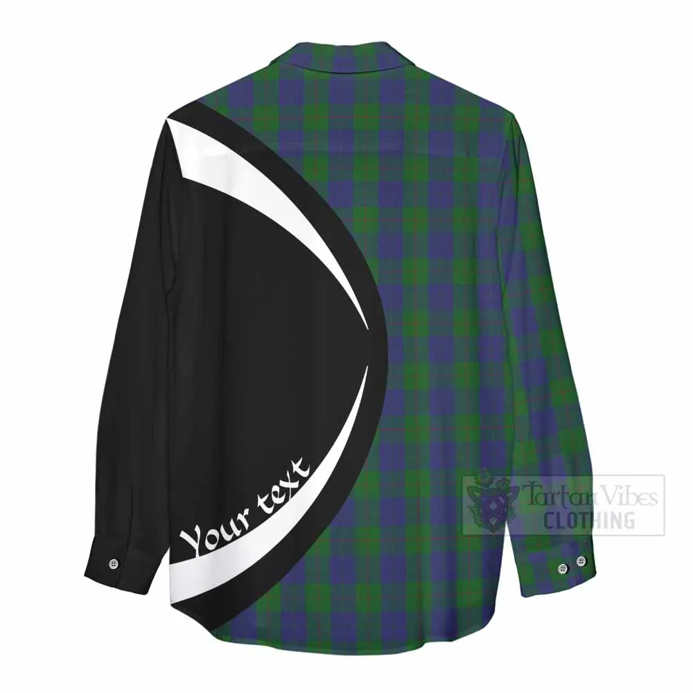Barclay Tartan Women's Casual Shirt with Family Crest Circle Style