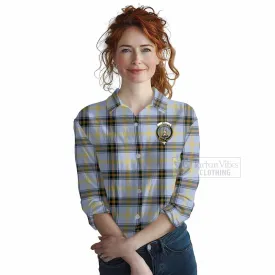 Bell Tartan Women's Casual Shirt with Family Crest DNA In Me Style