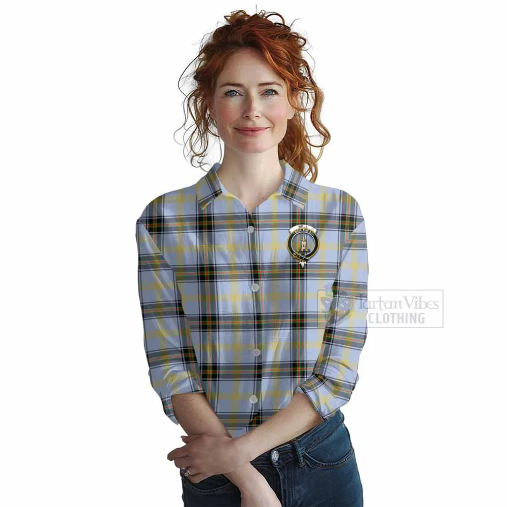 Bell Tartan Women's Casual Shirt with Family Crest DNA In Me Style