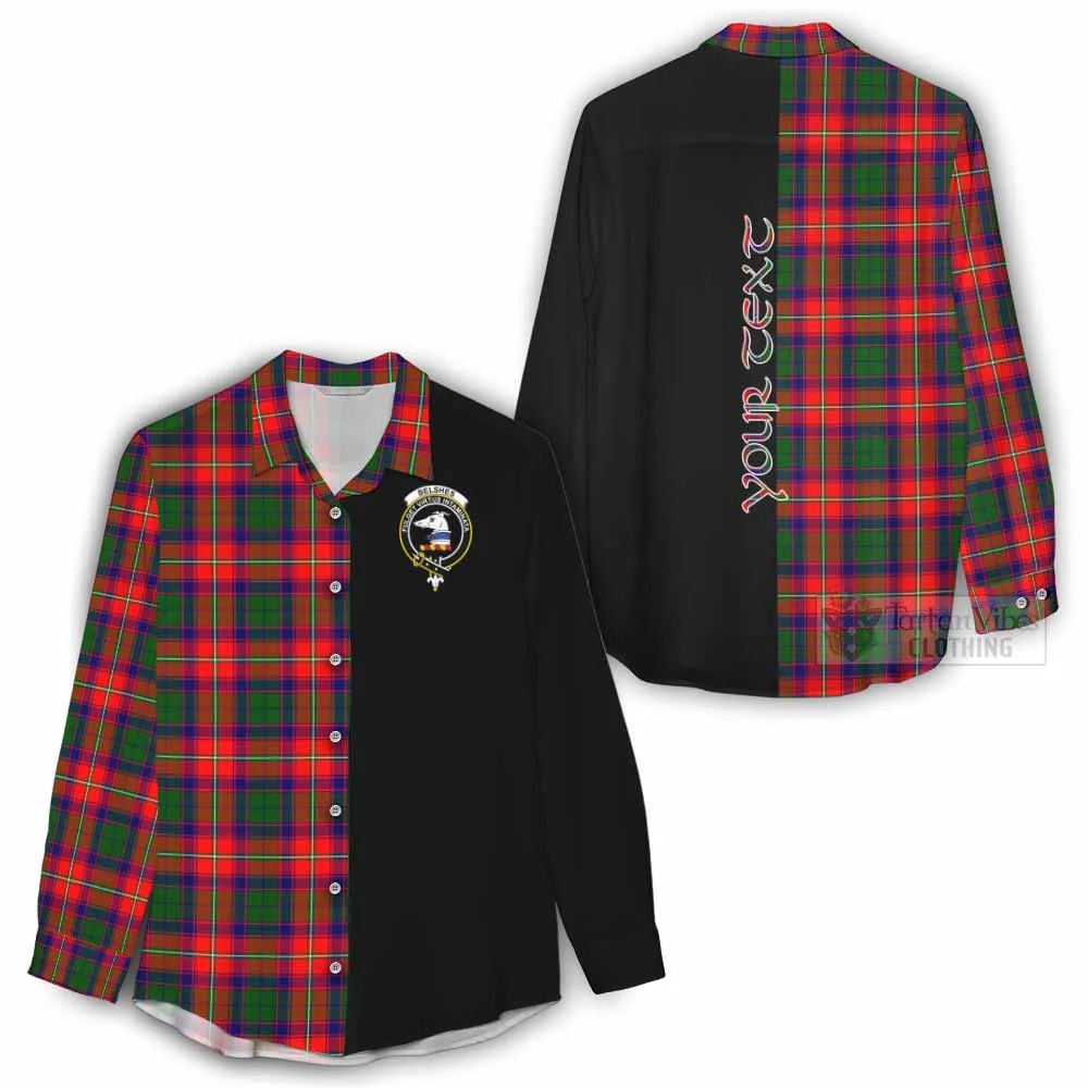 Belshes (Belsches) Tartan Women's Casual Shirt with Family Crest and Half Of Me Style