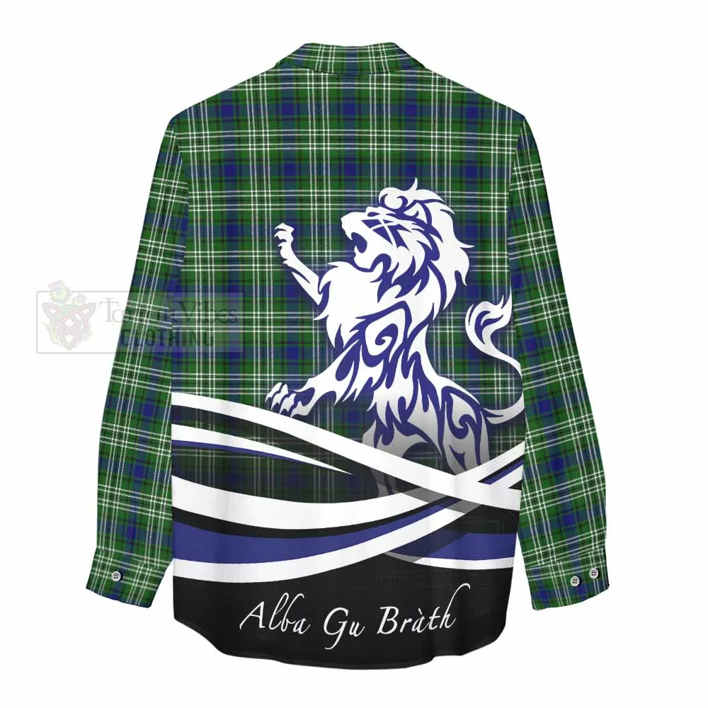 Blackadder Tartan Women's Casual Shirt with Alba Gu Brath Regal Lion Emblem