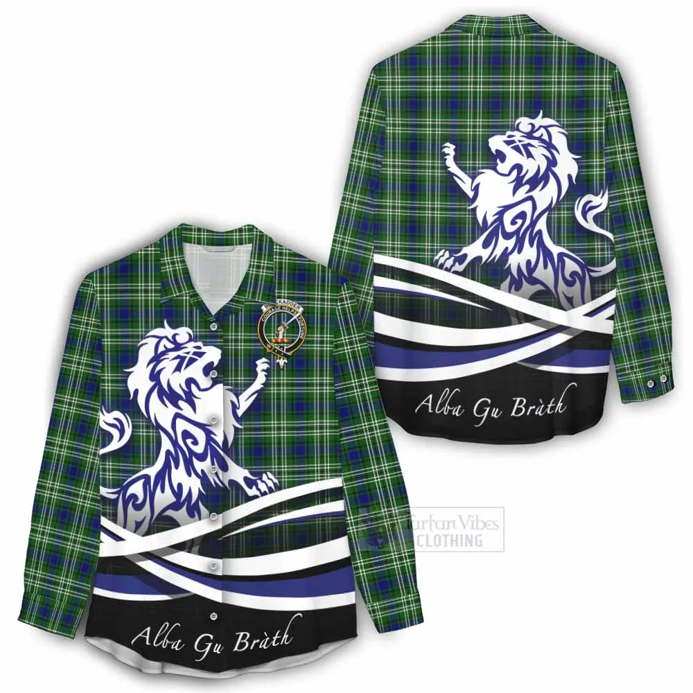 Blackadder Tartan Women's Casual Shirt with Alba Gu Brath Regal Lion Emblem