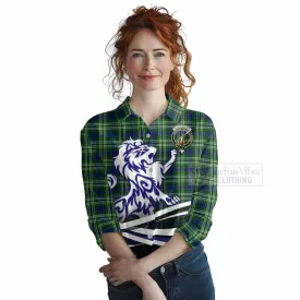 Blackadder Tartan Women's Casual Shirt with Alba Gu Brath Regal Lion Emblem