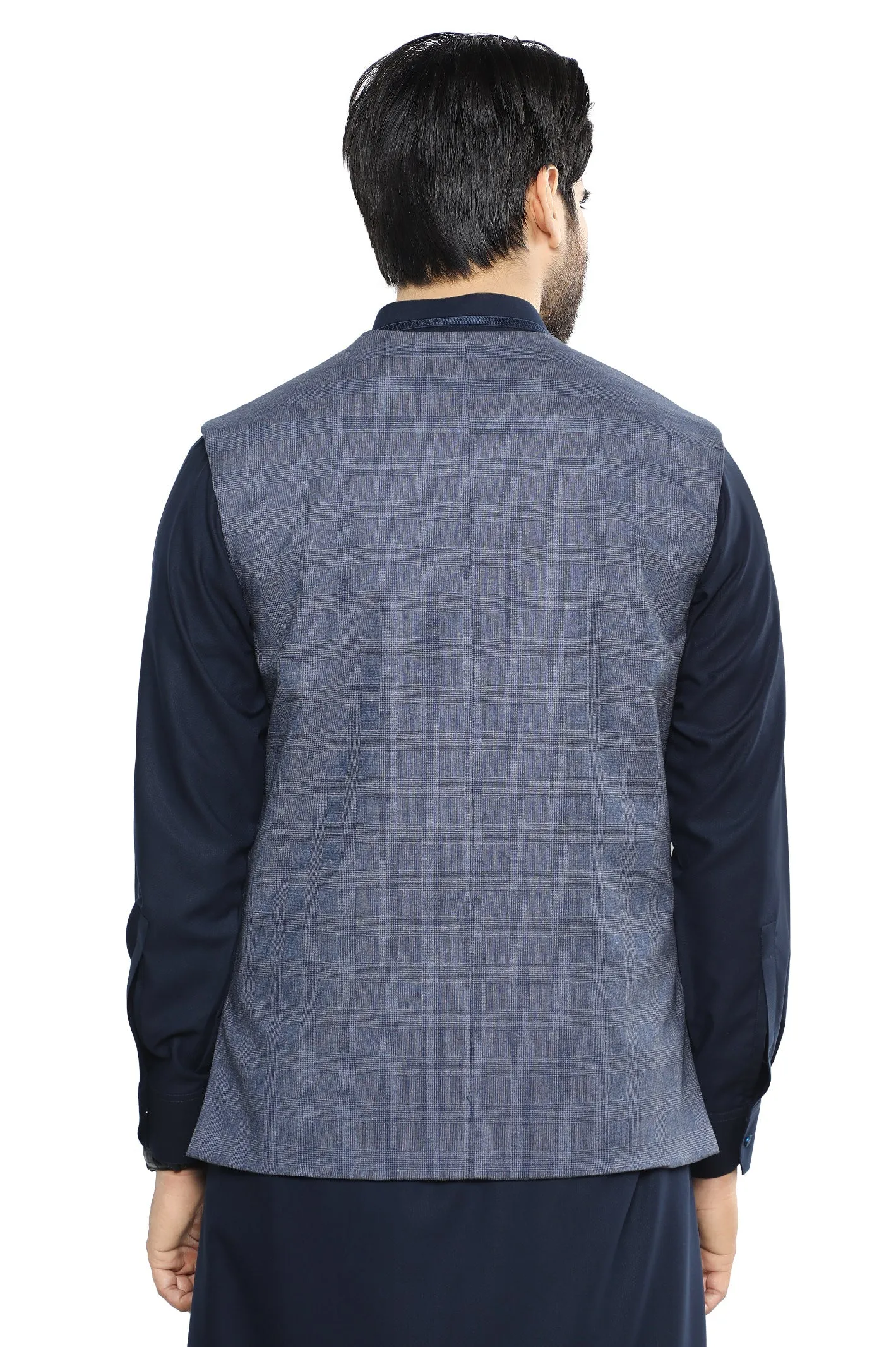 Blue Wash & Wear Waistcoat