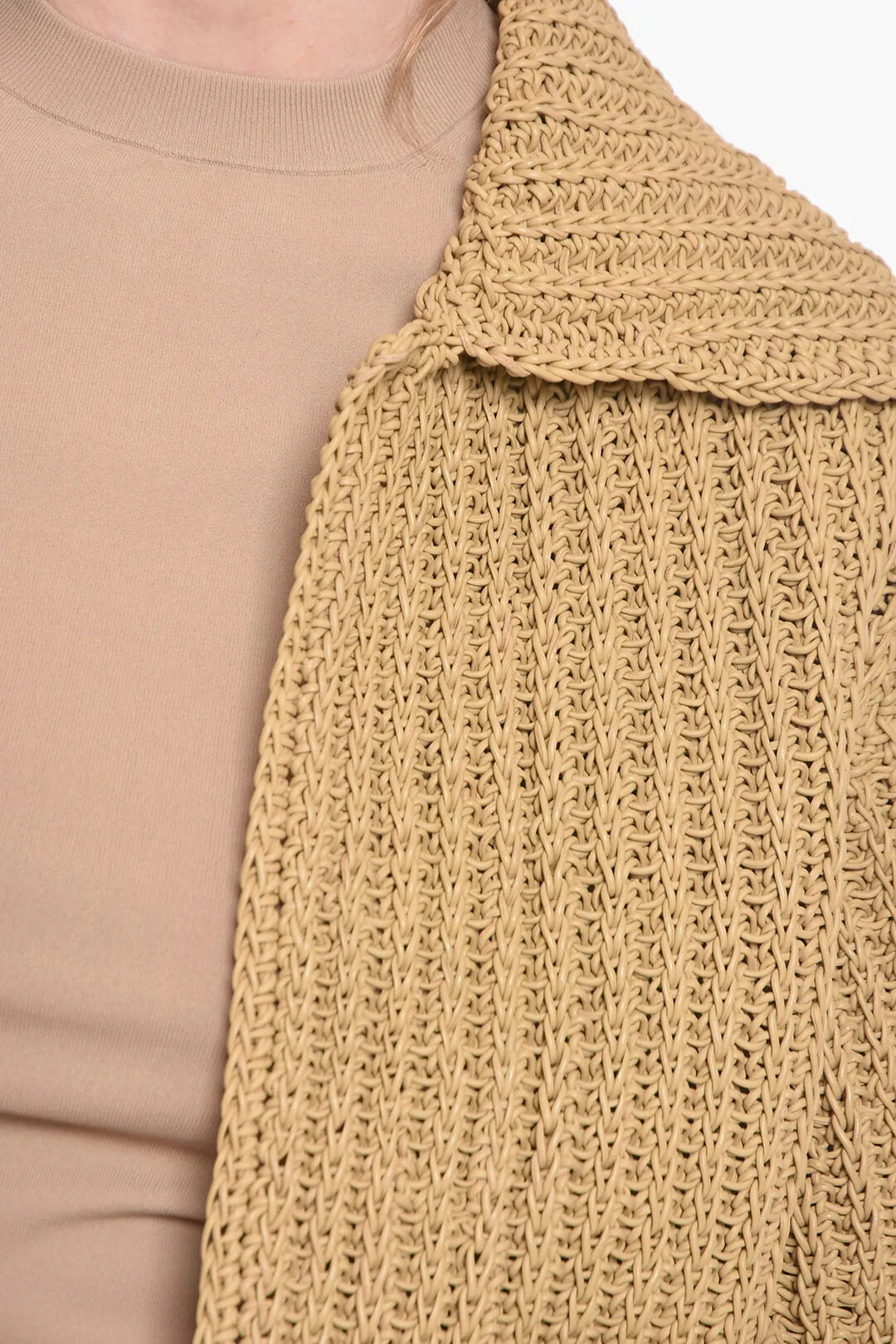 Bottega Veneta SALON 01 Hand-knitted Leather Coat