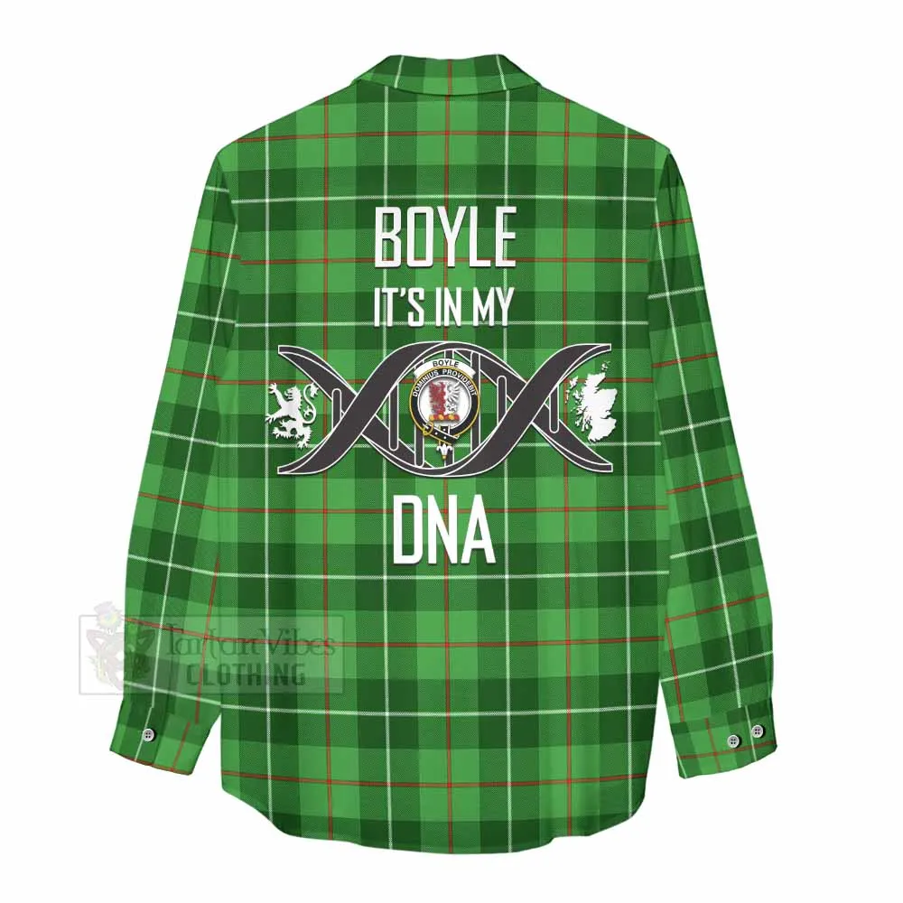 Boyle Tartan Women's Casual Shirt with Family Crest DNA In Me Style