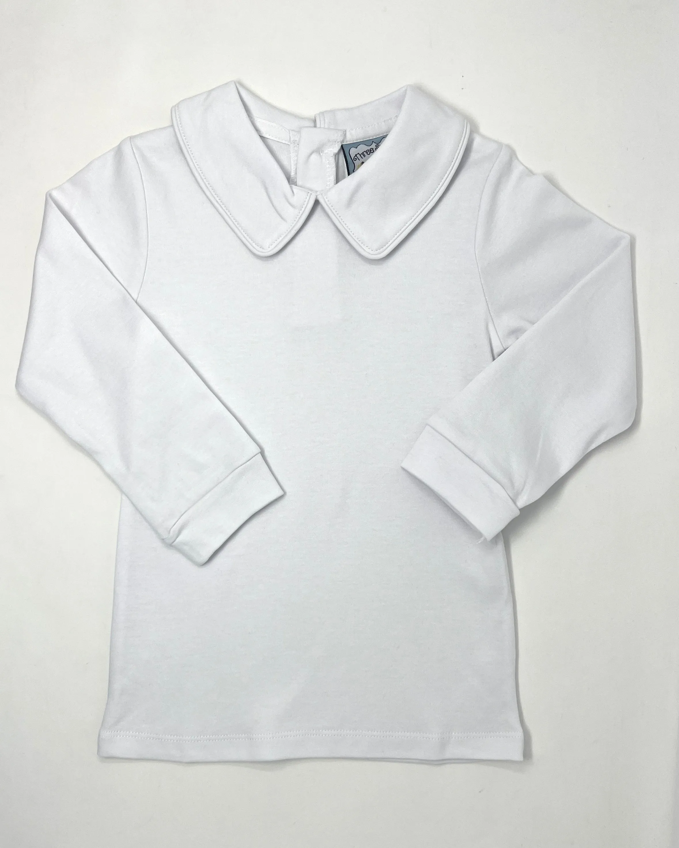 Boys White Knit Long Sleeve Shirt