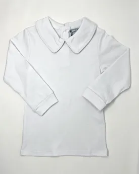 Boys White Knit Long Sleeve Shirt
