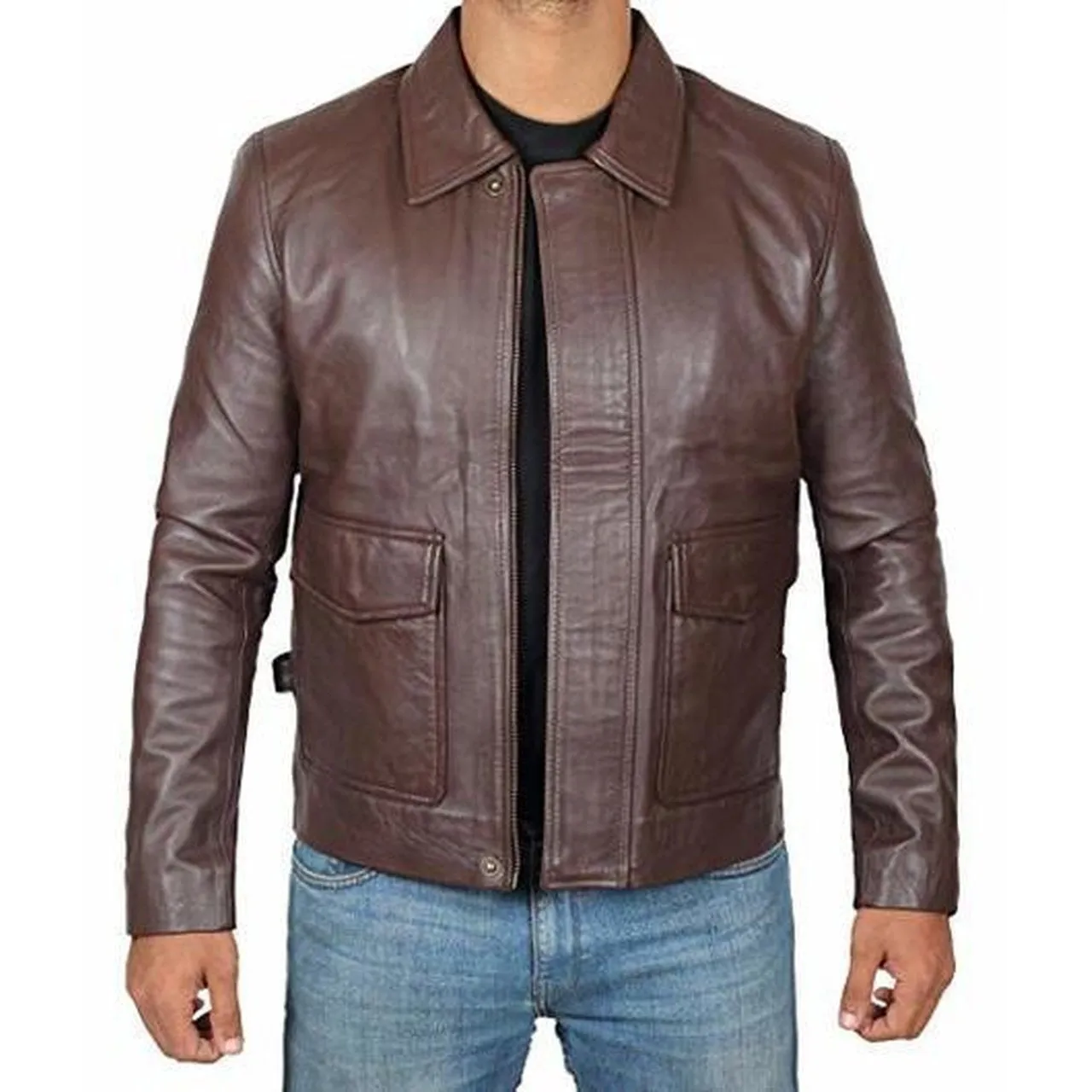 Brown Vintage Leather Jacket for Men