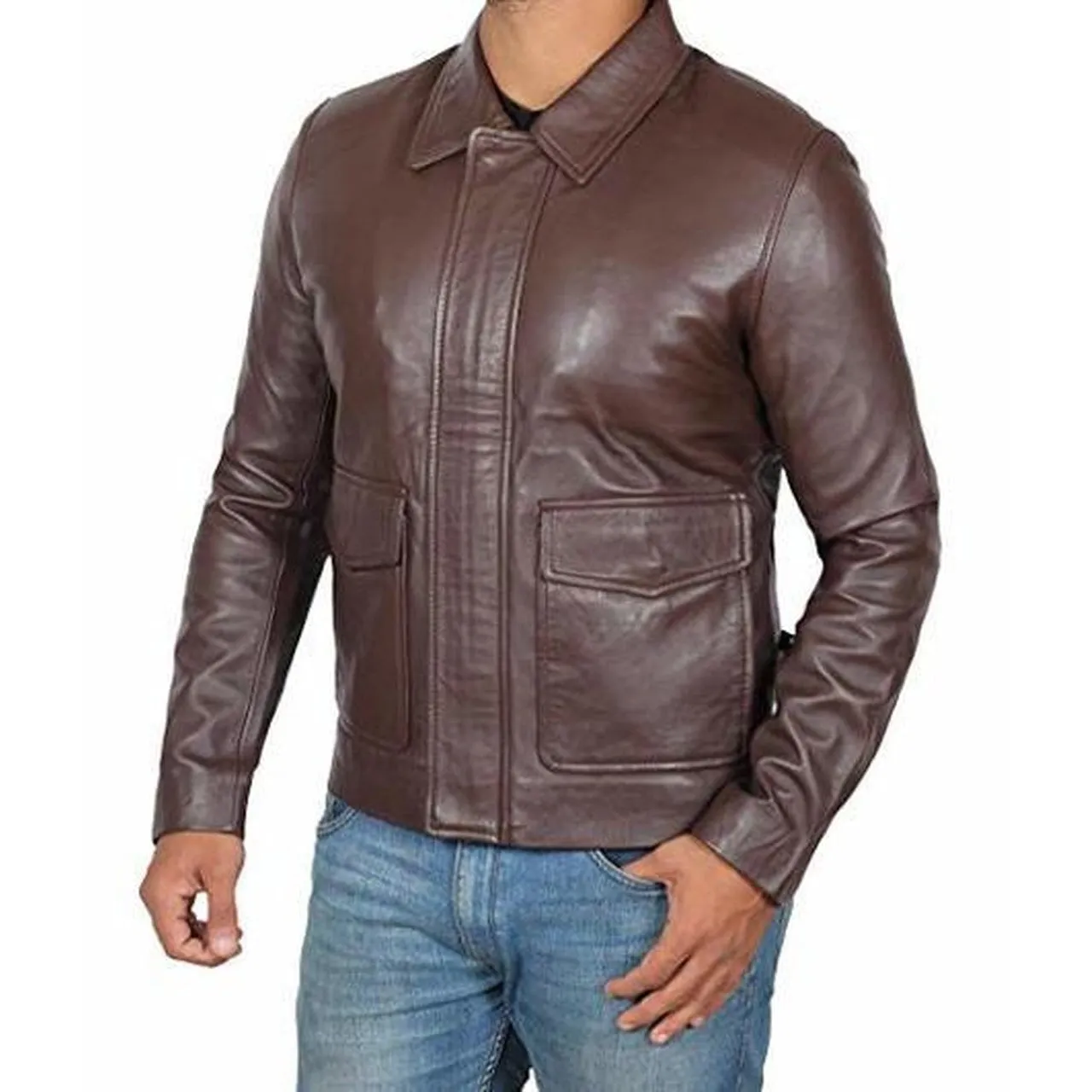 Brown Vintage Leather Jacket for Men