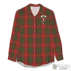 Burns Tartan Women's Casual Shirt with Family Crest