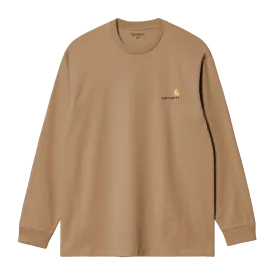 Carhartt WIP L/S American Script T-Shirt - Peanut