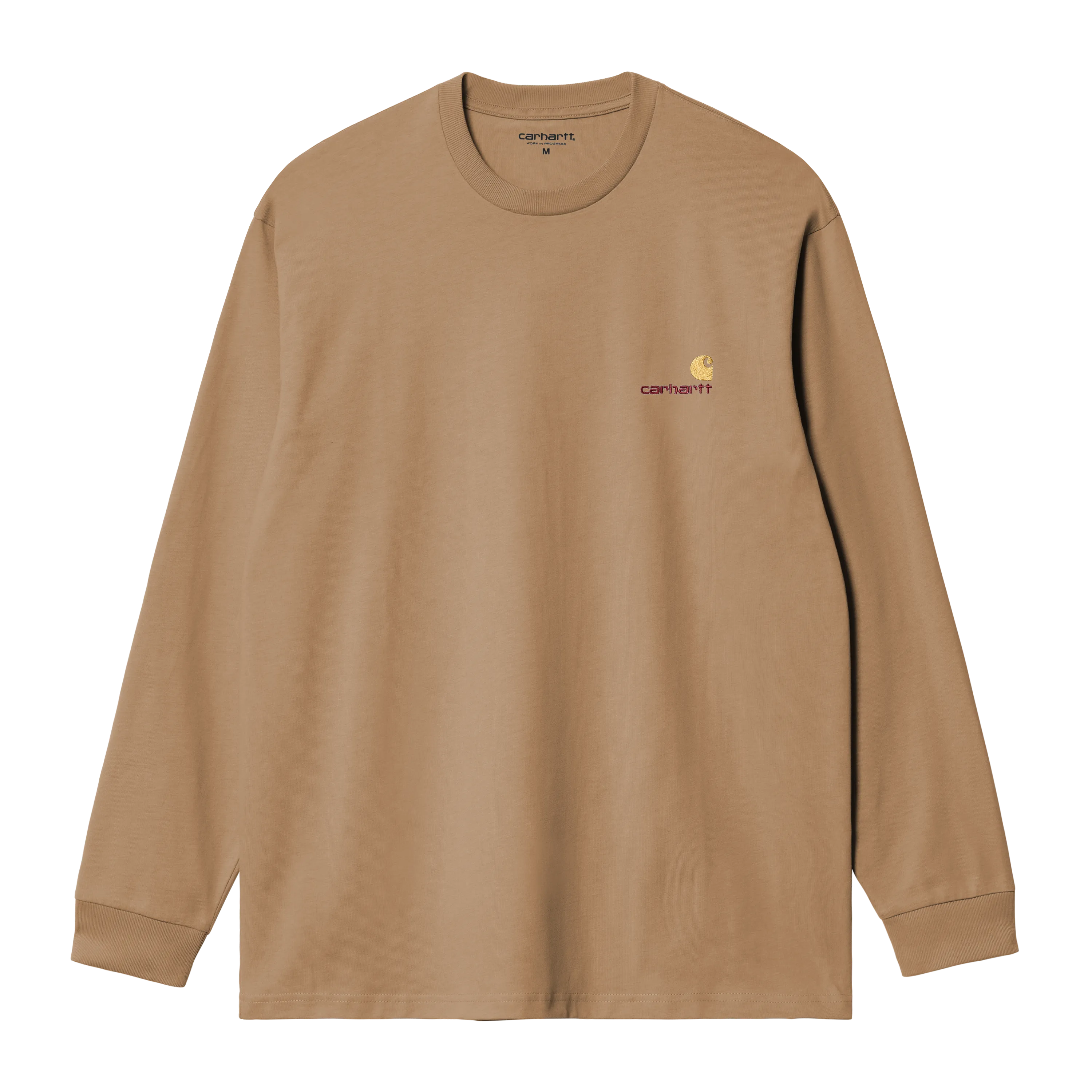 Carhartt WIP L/S American Script T-Shirt - Peanut