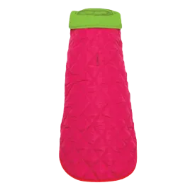 Coat | Diamond Quilted Bright Pink & Lime
