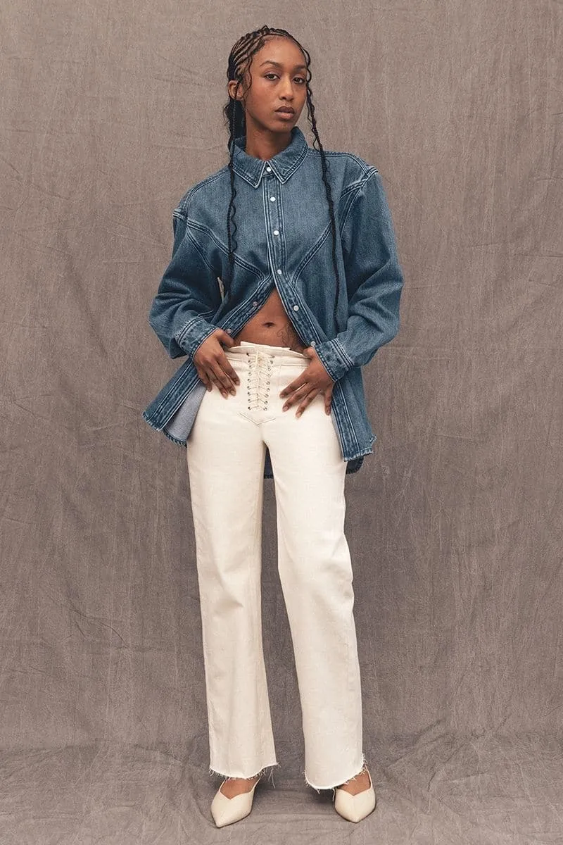 CREAM MIKEY STRAIGHT LEG JEANS