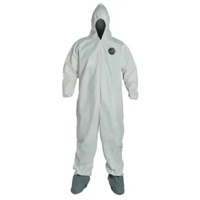 DuPont™ ProShield NexGen Coveralls with Attached Hood and Boots, White, Large, NG122S-L