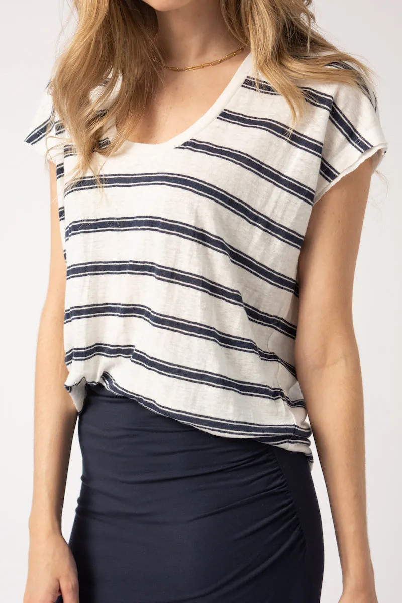 Easy Scoop Tee in Blanc Multi