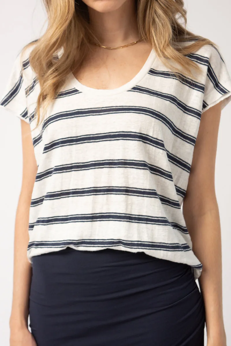 Easy Scoop Tee in Blanc Multi
