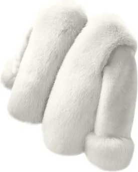 Girls Faux Fur Jacket Kids Winter Dress Coat Toddler Fuzzy Fleece Jacket Elegant Princess Coat Trendy Thicken Overcoat