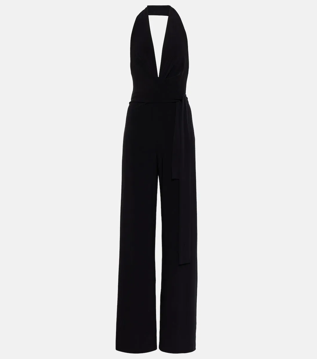 Jersey jumpsuit with halter neckline NORMA KAMALI, black