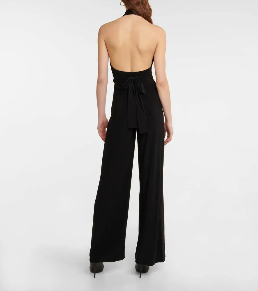 Jersey jumpsuit with halter neckline NORMA KAMALI, black
