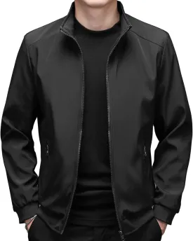 JEShifangjiusu Men'S Lightweight Shirt Jacket Casual Long Sleeve Full Zip Shacket Jackets Bomber Shirt Jacket Vintage Coat
