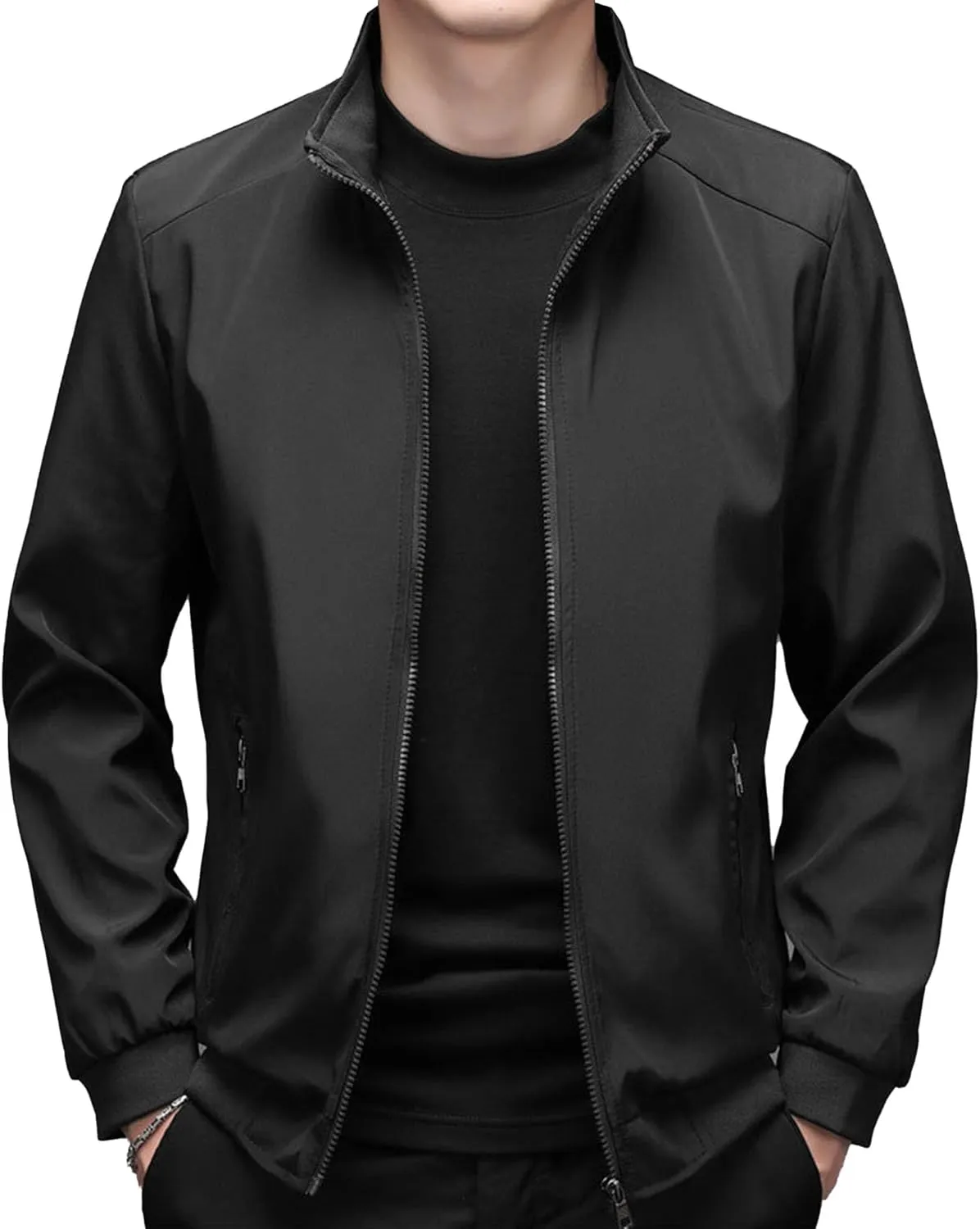 JEShifangjiusu Men'S Lightweight Shirt Jacket Casual Long Sleeve Full Zip Shacket Jackets Bomber Shirt Jacket Vintage Coat