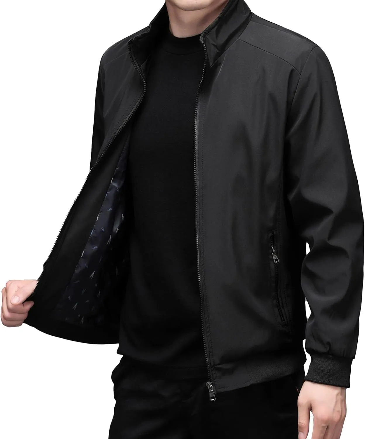 JEShifangjiusu Men'S Lightweight Shirt Jacket Casual Long Sleeve Full Zip Shacket Jackets Bomber Shirt Jacket Vintage Coat