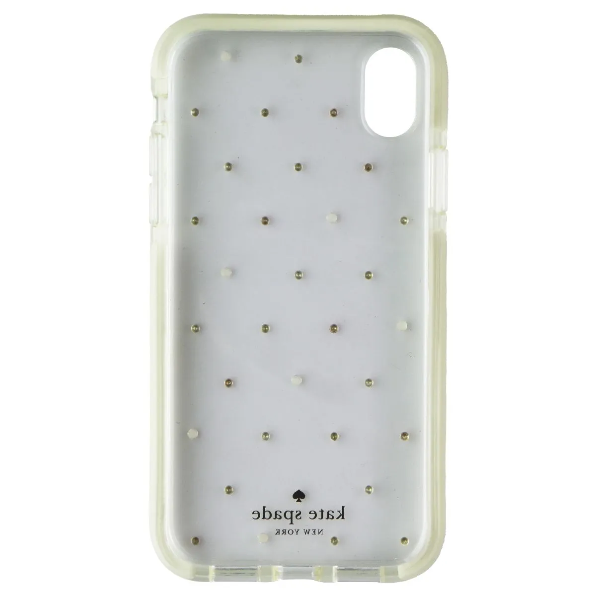 Kate Spade Defensive Hardshell Case for Apple iPhone XR - Clear / Pin Dot Gems