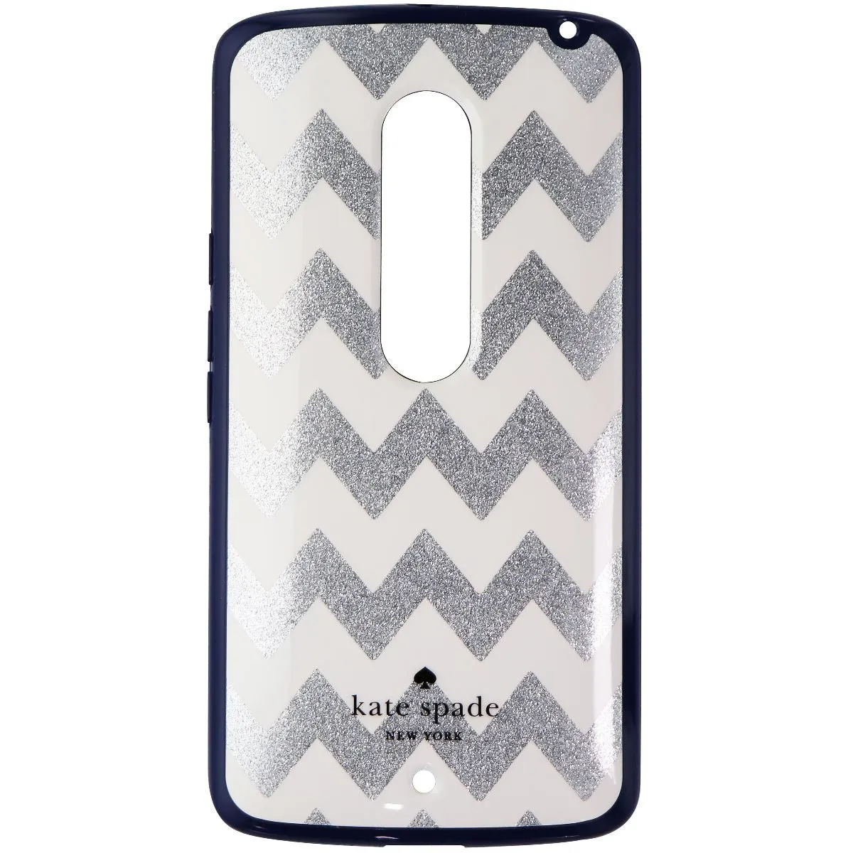 Kate Spade Hybrid Hardshell Case for Motorola Droid Maxx 2 - Silver / Navy Blue