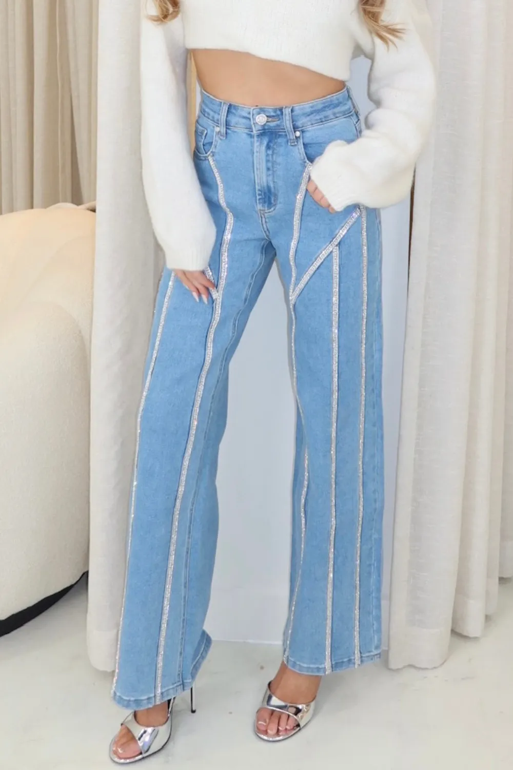 Kiera diamante seam detail jeans