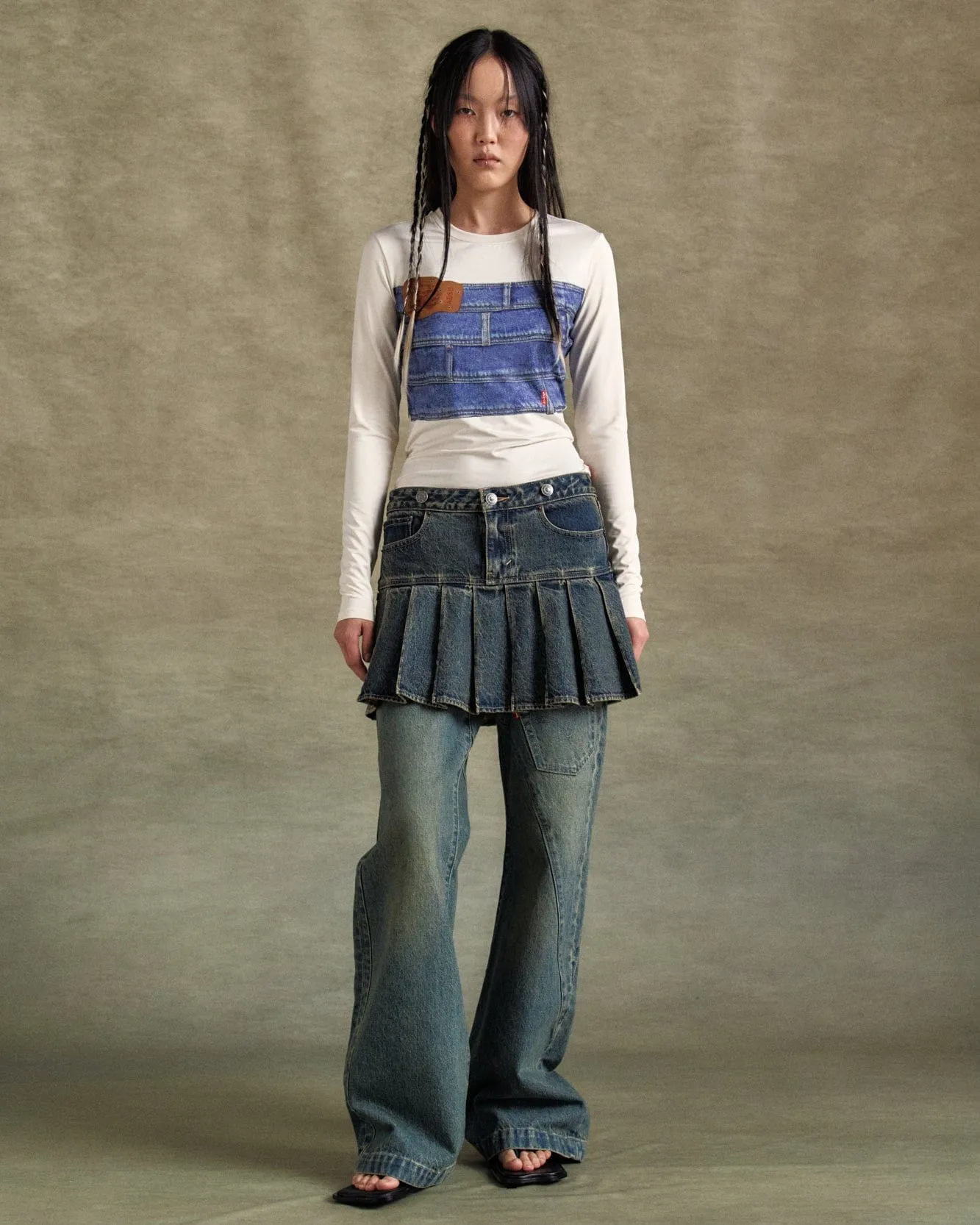 LEVIS X ADSB PLEATED SKIRT apa778w(TINTED INDIGO)