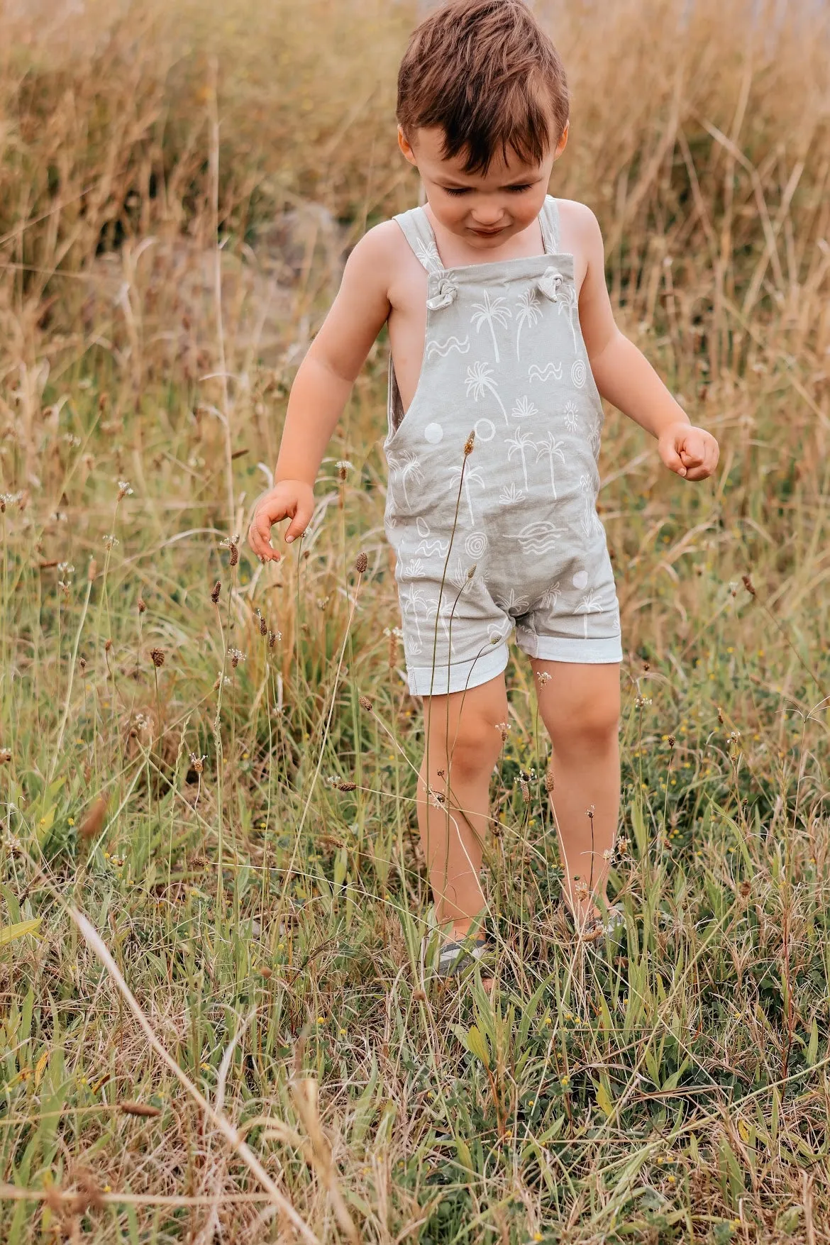 Linen Short Overalls - Aloha