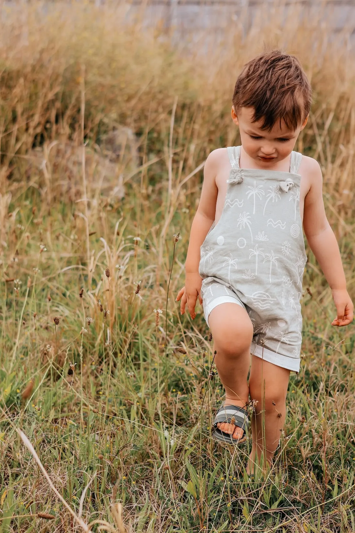 Linen Short Overalls - Aloha