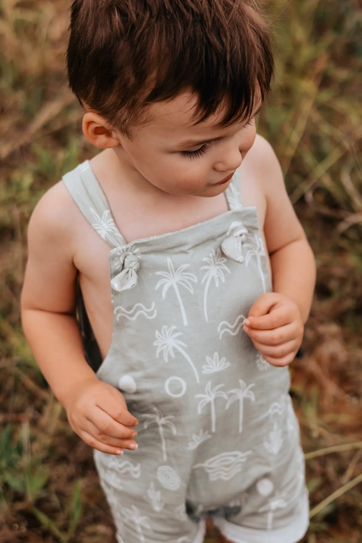Linen Short Overalls - Aloha