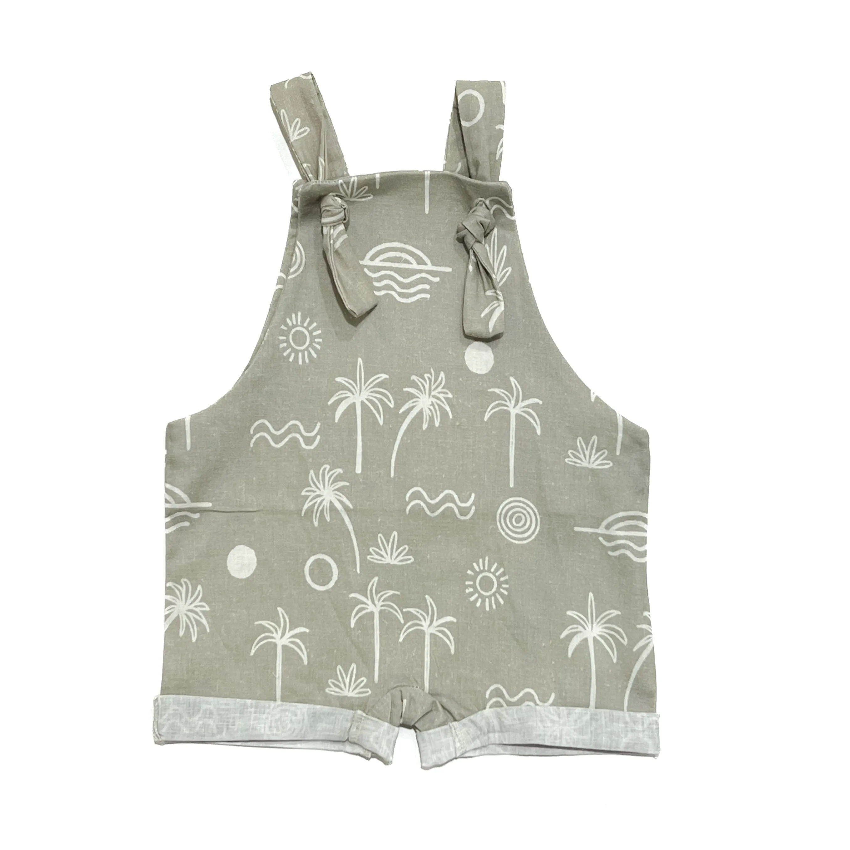 Linen Short Overalls - Aloha
