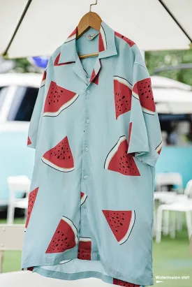 Madden Tooling Street Shirt Chemise Homme Cuban Camisa Masculina Ropa Hombre Print Watermelon Vintage Yuppie Hawaiian Shirt
