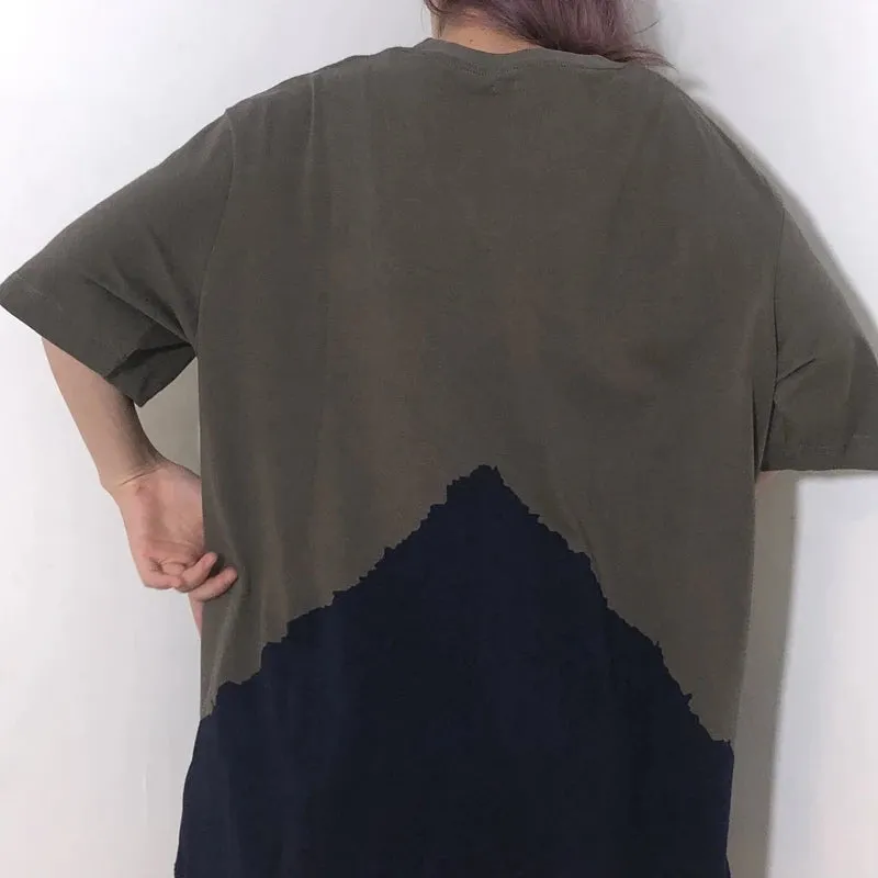 Man Hirata Hohiro Fuji Mountain Climber Embroidered T-shirt - Loose Washed Tees