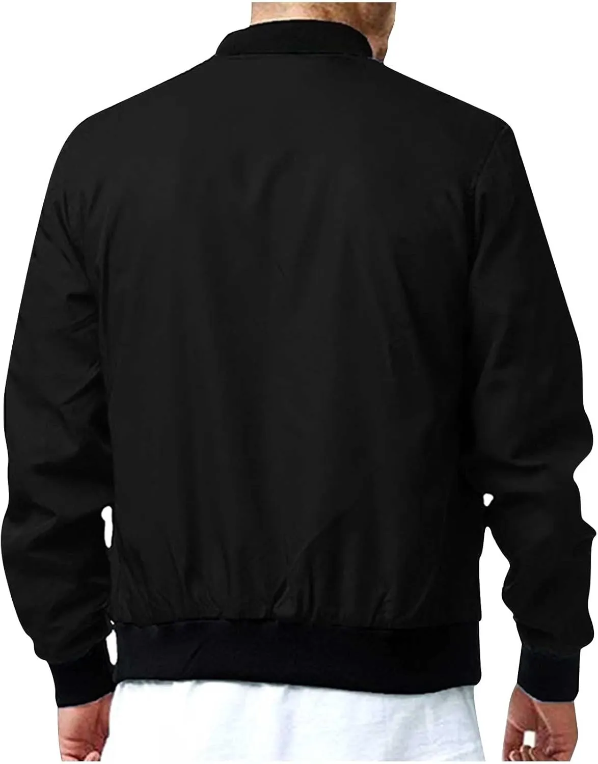 Mens Bomber Jacket Lightweight Casual Spring Fall Windbreaker Zip Up Coat Fashion Stylish Flight Jackets with Pocket
