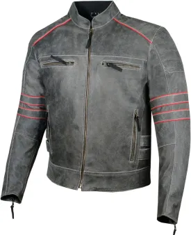 Mens Brotherhood Leather Motorcycle Jacket Classic Vintage Distressed - Biker Style, CE Armor Protection, Removable Liner, Ventilated XL