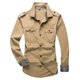 Men's Casual Cotton Long-Sleeved Shirt