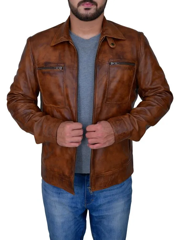 Men’s Distressed Brown Jacket
