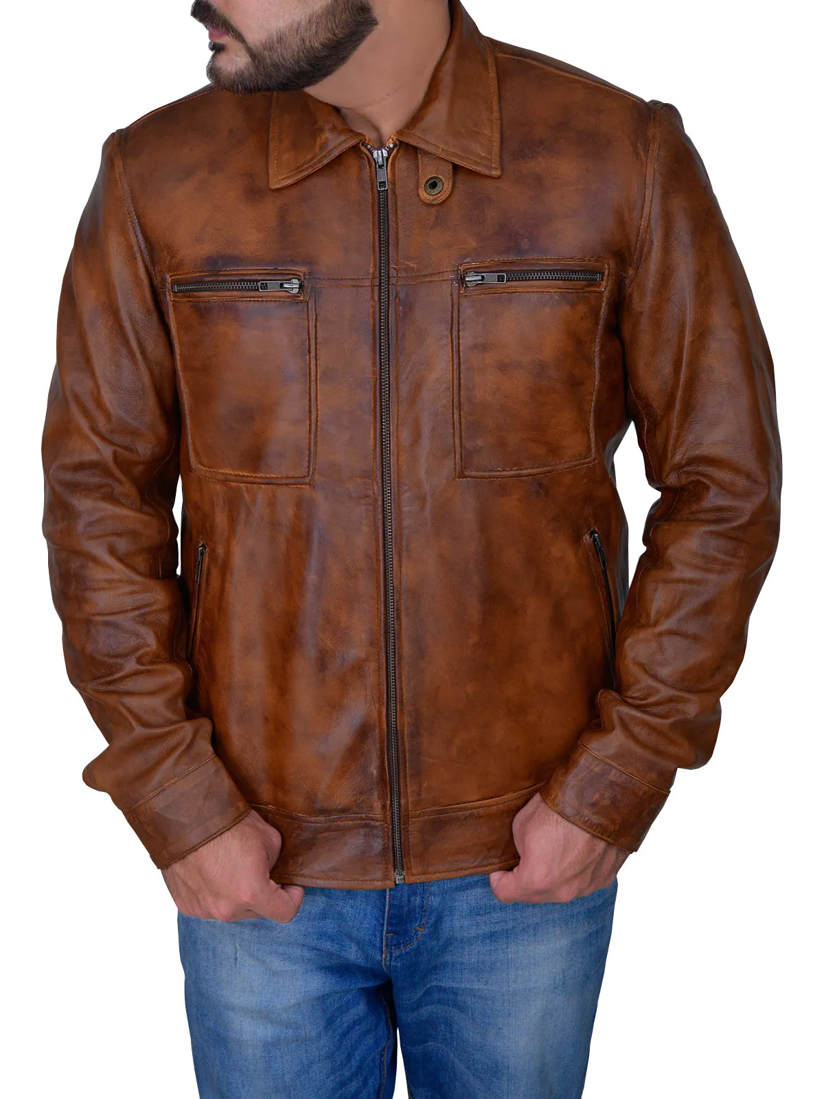 Men’s Distressed Brown Jacket
